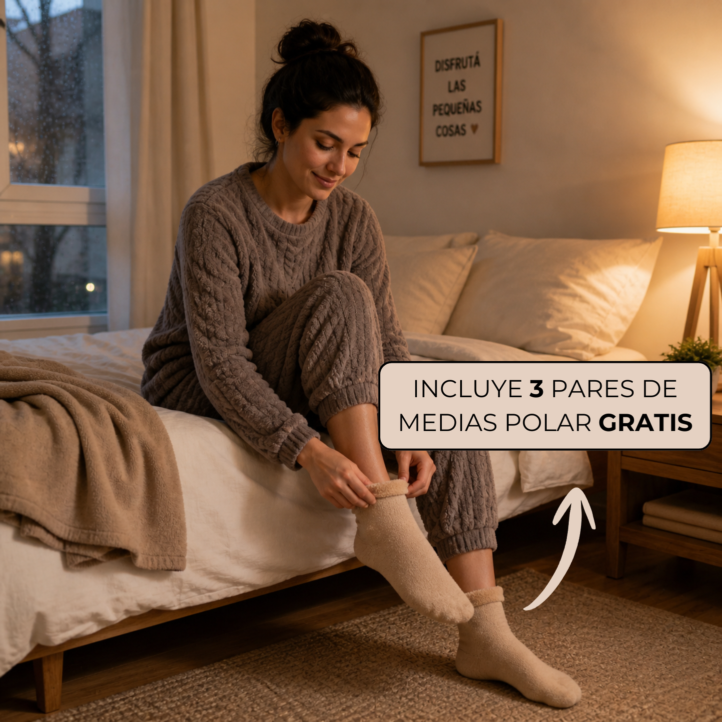 Promo Invierno: Pijama Polar Térmico + 3 Pares de Medias Térmicas