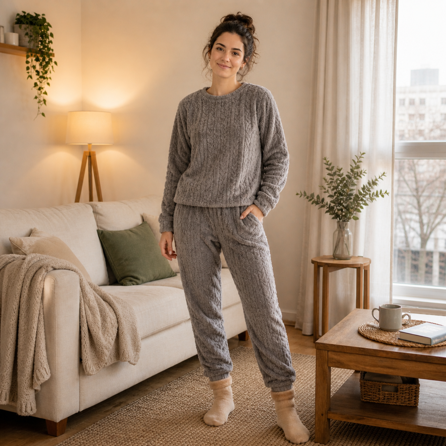 Promo Invierno: Pijama Polar Térmico + 3 Pares de Medias Térmicas